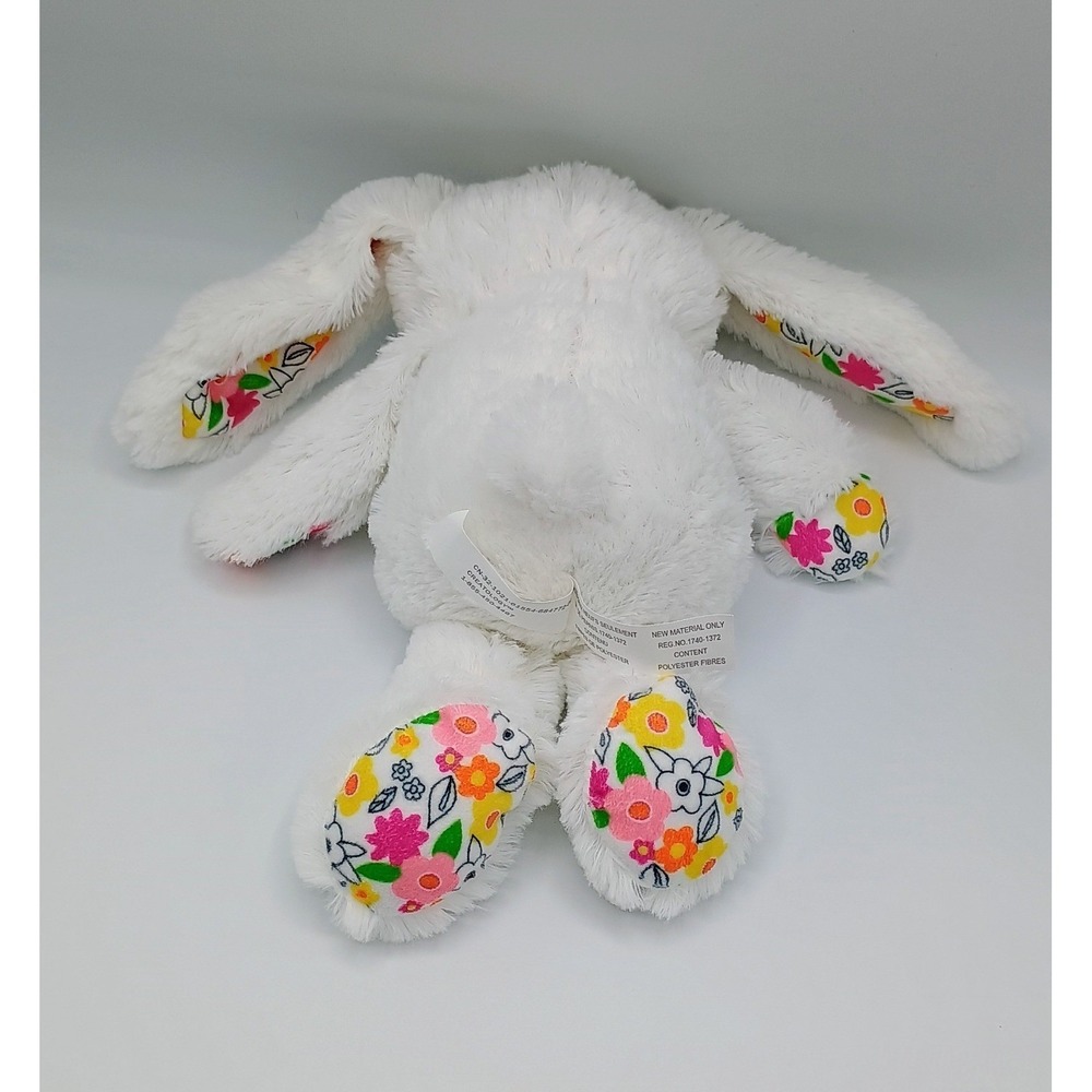10" Creatology  WHITE Plush Flower Flower Ears Hand Feet Bunny Rabbit B5 - Picture 2 of 2